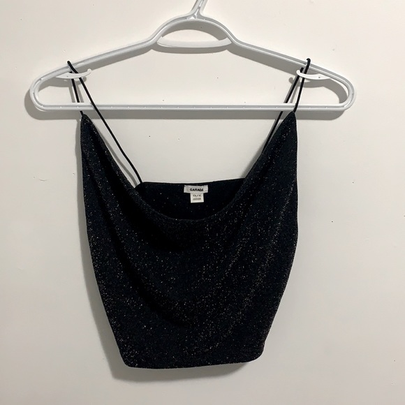 Garage Scoop Neck Glitter Crop Top - Picture 1 of 1